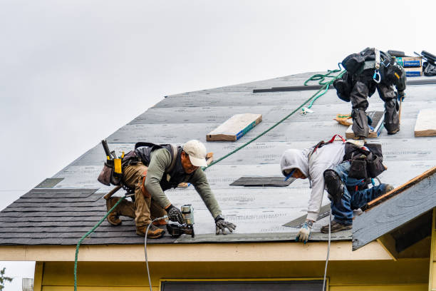 Professional Gutter Installation technician working in Whitehall, MI